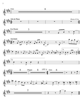 ========================&
•
##
##
Coro 8
llll llll
========================&
•
##
##
Solo de Piano
∑ ∑ ∑
Hasta el Cue
∑
““{ ll ll ll ””{
========================&
•
##
##
Cue Puente 3
Ó «««« ««««
ˆ ˆ ‰ œ»»»»
J
llll ll llll
========================&
•
##
##
Interludio
œ»»»»
. ˆ««««
j œ»»»»
»»»»
œ ‰ œ»»»»
J œ»»»»
.
ˆ««««
j ˆ«««« ««««
ˆ ‰
ˆ_««««
j ˙_««««.
‰
ˆ_««««
j
Ó
œ_»»»»»»
»»»»»
»»»»»»
»»»»
œ œ_
œ
““{ ll ll ll ll
========================&
•
##
## œ»»»»
. œ»»»»
J Œ ‰ ˆ««««
j ‰ ˆ««««
j‰ ˆ««««
jˆ««««
««««
ˆ ‰
ˆ_««««
j
‰ ˆ««««
j‰ ˆ««««
j‰#ˆ««««
j‰ œ»»»»
J ‰ œ»»»»
J œ»»»» ˆ«««« «««ˆ ‰ œ»»»»
J
ll ll ll ””{
1.
========================&
•
##
## œ»»»»
‰ œ»»»»
J œ»»»»
Œ ∑
ll
2.
llll
========================&
•
##
##Coro 8 Pregon 8 (4X´s) Coro 6
Ó Œ ‰ œ»»»»
J
““{ ll ””{ llll ll ll
========================&
•
##
##
£
nœ»»»»
œ»»»»
œ»»»» œ»»»»
»»»»
œ ‰ ˆ««««
j ˆ««««
. #ˆ««««
j ˆ««««
. œ»»»»
J œ»»»»
. nœ»»»»
J ‰ #œ»»»»
J ‰ nœ»»»»
J
ll ll ll
========================&
•
##
## 2
Œ ‰
œ»»»»
J œ»»»» œ»»»»ll ””
3
 