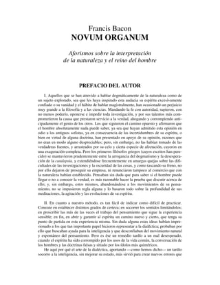 Novun Organum  Francis Bacon www.iestudiospenales.com.ar