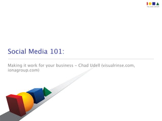 Social Media 101:
Making it work for your business - Chad Udell (visualrinse.com,
ionagroup.com)
 