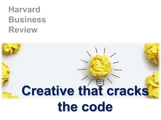 Harvard
Business
Review
Creative that cracks
the code
 