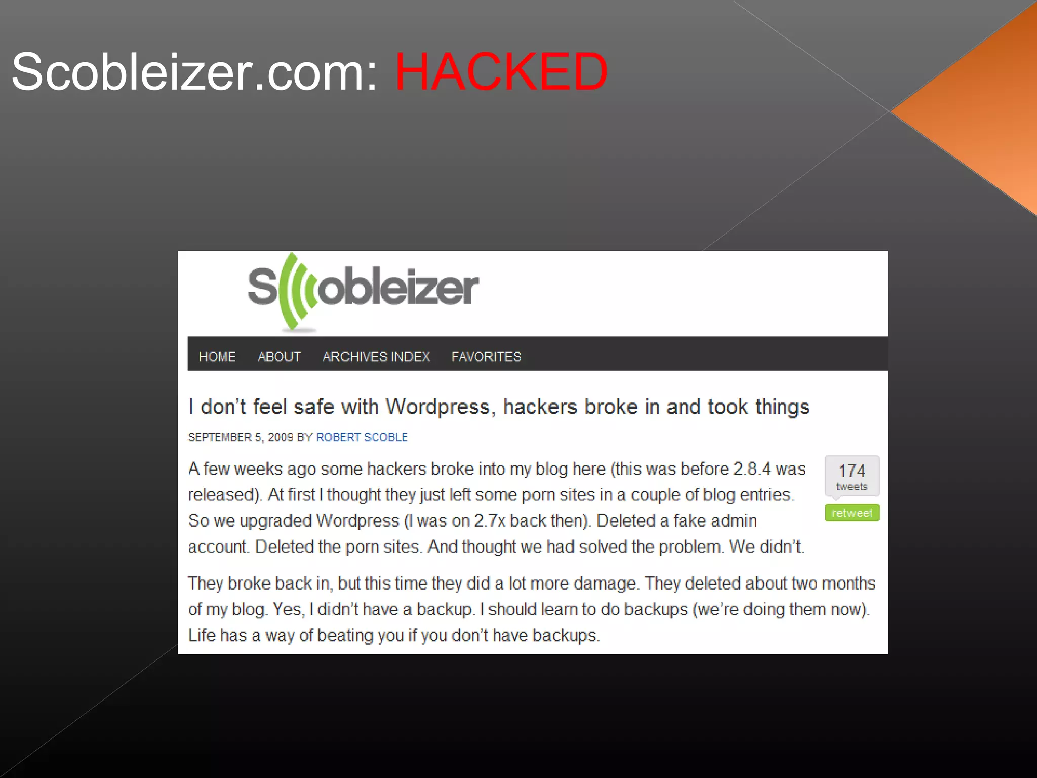 Scobleizer.com: HACKED
 