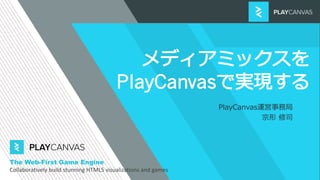 PlayCanvas運営事務局
宗形 修司
The Web-First Game Engine
Collaboratively build stunning HTML5 visualizations and games
 