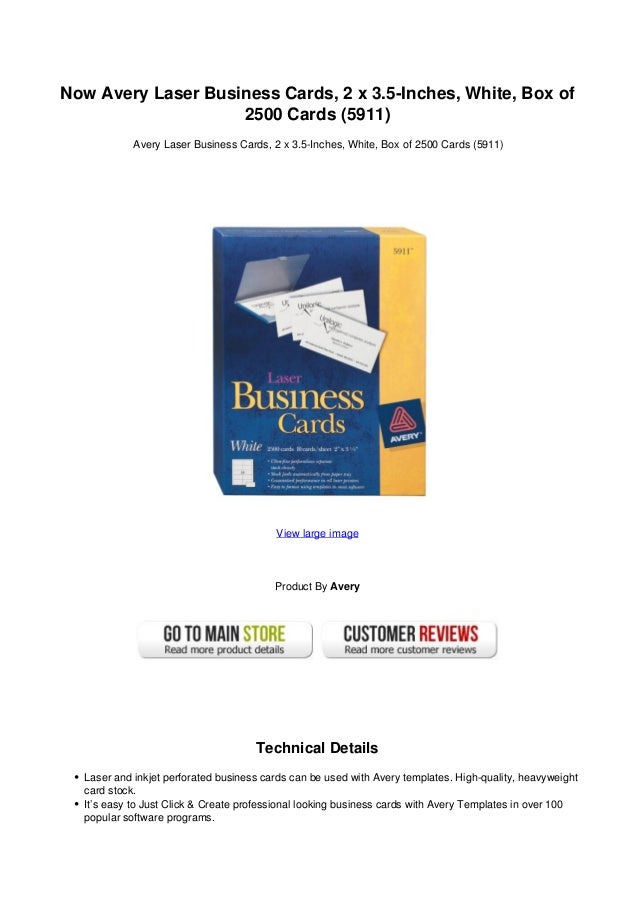 now avery laser business cards 2 x 3 5 inches white box of 2500 cards avery 5911 template