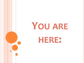 YOU ARE
 HERE:
 