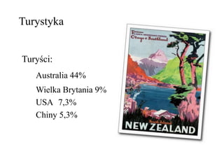 Turystyka
Turyści:
Australia 44%
Wielka Brytania 9%
USA 7,3%
Chiny 5,3%
 