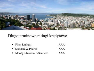 Długoterminowe ratingi kredytowe
 Fitch Ratings: AAA
 Standard & Poor's: AAA
 Moody’s Investor’s Service: AAA
 