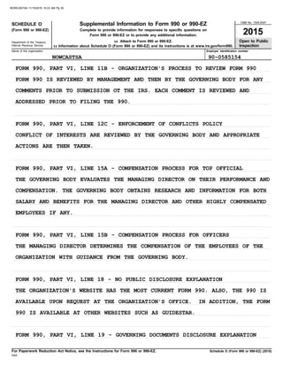 Form 990 or 990-EZ or to provide any additional information.
Employer identification number
Name of the organization
Internal Revenue Service
Department of the Treasury
OMB No. 1545-0047
Complete to provide information for responses to specific questions on
(Form 990 or 990-EZ)
SCHEDULE O Supplemental Information to Form 990 or 990-EZ
2015
Open to Public
Inspection
. . . . . . . . . . . . . . . . . . . . . . . . . . . . . . . . . . . . . . . . . . . . . . . . . . . . . . . . . . . . . . . . . . . . . . . . . . . . . . . . . . . . . . . . . . . . . . . . . . . . . . . . . . . . . . . . . . . . . . . . . . . . . . . . . . . . . . . . . . . . . . . . . . . . . . . . . . . . . . . . . . . . . .
. . . . . . . . . . . . . . . . . . . . . . . . . . . . . . . . . . . . . . . . . . . . . . . . . . . . . . . . . . . . . . . . . . . . . . . . . . . . . . . . . . . . . . . . . . . . . . . . . . . . . . . . . . . . . . . . . . . . . . . . . . . . . . . . . . . . . . . . . . . . . . . . . . . . . . . . . . . . . . . . . . . . . .
. . . . . . . . . . . . . . . . . . . . . . . . . . . . . . . . . . . . . . . . . . . . . . . . . . . . . . . . . . . . . . . . . . . . . . . . . . . . . . . . . . . . . . . . . . . . . . . . . . . . . . . . . . . . . . . . . . . . . . . . . . . . . . . . . . . . . . . . . . . . . . . . . . . . . . . . . . . . . . . . . . . . . .
. . . . . . . . . . . . . . . . . . . . . . . . . . . . . . . . . . . . . . . . . . . . . . . . . . . . . . . . . . . . . . . . . . . . . . . . . . . . . . . . . . . . . . . . . . . . . . . . . . . . . . . . . . . . . . . . . . . . . . . . . . . . . . . . . . . . . . . . . . . . . . . . . . . . . . . . . . . . . . . . . . . . . .
. . . . . . . . . . . . . . . . . . . . . . . . . . . . . . . . . . . . . . . . . . . . . . . . . . . . . . . . . . . . . . . . . . . . . . . . . . . . . . . . . . . . . . . . . . . . . . . . . . . . . . . . . . . . . . . . . . . . . . . . . . . . . . . . . . . . . . . . . . . . . . . . . . . . . . . . . . . . . . . . . . . . . .
. . . . . . . . . . . . . . . . . . . . . . . . . . . . . . . . . . . . . . . . . . . . . . . . . . . . . . . . . . . . . . . . . . . . . . . . . . . . . . . . . . . . . . . . . . . . . . . . . . . . . . . . . . . . . . . . . . . . . . . . . . . . . . . . . . . . . . . . . . . . . . . . . . . . . . . . . . . . . . . . . . . . . .
. . . . . . . . . . . . . . . . . . . . . . . . . . . . . . . . . . . . . . . . . . . . . . . . . . . . . . . . . . . . . . . . . . . . . . . . . . . . . . . . . . . . . . . . . . . . . . . . . . . . . . . . . . . . . . . . . . . . . . . . . . . . . . . . . . . . . . . . . . . . . . . . . . . . . . . . . . . . . . . . . . . . . .
. . . . . . . . . . . . . . . . . . . . . . . . . . . . . . . . . . . . . . . . . . . . . . . . . . . . . . . . . . . . . . . . . . . . . . . . . . . . . . . . . . . . . . . . . . . . . . . . . . . . . . . . . . . . . . . . . . . . . . . . . . . . . . . . . . . . . . . . . . . . . . . . . . . . . . . . . . . . . . . . . . . . . .
. . . . . . . . . . . . . . . . . . . . . . . . . . . . . . . . . . . . . . . . . . . . . . . . . . . . . . . . . . . . . . . . . . . . . . . . . . . . . . . . . . . . . . . . . . . . . . . . . . . . . . . . . . . . . . . . . . . . . . . . . . . . . . . . . . . . . . . . . . . . . . . . . . . . . . . . . . . . . . . . . . . . . .
. . . . . . . . . . . . . . . . . . . . . . . . . . . . . . . . . . . . . . . . . . . . . . . . . . . . . . . . . . . . . . . . . . . . . . . . . . . . . . . . . . . . . . . . . . . . . . . . . . . . . . . . . . . . . . . . . . . . . . . . . . . . . . . . . . . . . . . . . . . . . . . . . . . . . . . . . . . . . . . . . . . . . .
. . . . . . . . . . . . . . . . . . . . . . . . . . . . . . . . . . . . . . . . . . . . . . . . . . . . . . . . . . . . . . . . . . . . . . . . . . . . . . . . . . . . . . . . . . . . . . . . . . . . . . . . . . . . . . . . . . . . . . . . . . . . . . . . . . . . . . . . . . . . . . . . . . . . . . . . . . . . . . . . . . . . . .
. . . . . . . . . . . . . . . . . . . . . . . . . . . . . . . . . . . . . . . . . . . . . . . . . . . . . . . . . . . . . . . . . . . . . . . . . . . . . . . . . . . . . . . . . . . . . . . . . . . . . . . . . . . . . . . . . . . . . . . . . . . . . . . . . . . . . . . . . . . . . . . . . . . . . . . . . . . . . . . . . . . . . .
. . . . . . . . . . . . . . . . . . . . . . . . . . . . . . . . . . . . . . . . . . . . . . . . . . . . . . . . . . . . . . . . . . . . . . . . . . . . . . . . . . . . . . . . . . . . . . . . . . . . . . . . . . . . . . . . . . . . . . . . . . . . . . . . . . . . . . . . . . . . . . . . . . . . . . . . . . . . . . . . . . . . . .
. . . . . . . . . . . . . . . . . . . . . . . . . . . . . . . . . . . . . . . . . . . . . . . . . . . . . . . . . . . . . . . . . . . . . . . . . . . . . . . . . . . . . . . . . . . . . . . . . . . . . . . . . . . . . . . . . . . . . . . . . . . . . . . . . . . . . . . . . . . . . . . . . . . . . . . . . . . . . . . . . . . . . .
. . . . . . . . . . . . . . . . . . . . . . . . . . . . . . . . . . . . . . . . . . . . . . . . . . . . . . . . . . . . . . . . . . . . . . . . . . . . . . . . . . . . . . . . . . . . . . . . . . . . . . . . . . . . . . . . . . . . . . . . . . . . . . . . . . . . . . . . . . . . . . . . . . . . . . . . . . . . . . . . . . . . . .
. . . . . . . . . . . . . . . . . . . . . . . . . . . . . . . . . . . . . . . . . . . . . . . . . . . . . . . . . . . . . . . . . . . . . . . . . . . . . . . . . . . . . . . . . . . . . . . . . . . . . . . . . . . . . . . . . . . . . . . . . . . . . . . . . . . . . . . . . . . . . . . . . . . . . . . . . . . . . . . . . . . . . .
. . . . . . . . . . . . . . . . . . . . . . . . . . . . . . . . . . . . . . . . . . . . . . . . . . . . . . . . . . . . . . . . . . . . . . . . . . . . . . . . . . . . . . . . . . . . . . . . . . . . . . . . . . . . . . . . . . . . . . . . . . . . . . . . . . . . . . . . . . . . . . . . . . . . . . . . . . . . . . . . . . . . . .
. . . . . . . . . . . . . . . . . . . . . . . . . . . . . . . . . . . . . . . . . . . . . . . . . . . . . . . . . . . . . . . . . . . . . . . . . . . . . . . . . . . . . . . . . . . . . . . . . . . . . . . . . . . . . . . . . . . . . . . . . . . . . . . . . . . . . . . . . . . . . . . . . . . . . . . . . . . . . . . . . . . . . .
. . . . . . . . . . . . . . . . . . . . . . . . . . . . . . . . . . . . . . . . . . . . . . . . . . . . . . . . . . . . . . . . . . . . . . . . . . . . . . . . . . . . . . . . . . . . . . . . . . . . . . . . . . . . . . . . . . . . . . . . . . . . . . . . . . . . . . . . . . . . . . . . . . . . . . . . . . . . . . . . . . . . . .
. . . . . . . . . . . . . . . . . . . . . . . . . . . . . . . . . . . . . . . . . . . . . . . . . . . . . . . . . . . . . . . . . . . . . . . . . . . . . . . . . . . . . . . . . . . . . . . . . . . . . . . . . . . . . . . . . . . . . . . . . . . . . . . . . . . . . . . . . . . . . . . . . . . . . . . . . . . . . . . . . . . . . .
. . . . . . . . . . . . . . . . . . . . . . . . . . . . . . . . . . . . . . . . . . . . . . . . . . . . . . . . . . . . . . . . . . . . . . . . . . . . . . . . . . . . . . . . . . . . . . . . . . . . . . . . . . . . . . . . . . . . . . . . . . . . . . . . . . . . . . . . . . . . . . . . . . . . . . . . . . . . . . . . . . . . . .
. . . . . . . . . . . . . . . . . . . . . . . . . . . . . . . . . . . . . . . . . . . . . . . . . . . . . . . . . . . . . . . . . . . . . . . . . . . . . . . . . . . . . . . . . . . . . . . . . . . . . . . . . . . . . . . . . . . . . . . . . . . . . . . . . . . . . . . . . . . . . . . . . . . . . . . . . . . . . . . . . . . . . .
. . . . . . . . . . . . . . . . . . . . . . . . . . . . . . . . . . . . . . . . . . . . . . . . . . . . . . . . . . . . . . . . . . . . . . . . . . . . . . . . . . . . . . . . . . . . . . . . . . . . . . . . . . . . . . . . . . . . . . . . . . . . . . . . . . . . . . . . . . . . . . . . . . . . . . . . . . . . . . . . . . . . . .
. . . . . . . . . . . . . . . . . . . . . . . . . . . . . . . . . . . . . . . . . . . . . . . . . . . . . . . . . . . . . . . . . . . . . . . . . . . . . . . . . . . . . . . . . . . . . . . . . . . . . . . . . . . . . . . . . . . . . . . . . . . . . . . . . . . . . . . . . . . . . . . . . . . . . . . . . . . . . . . . . . . . . .
. . . . . . . . . . . . . . . . . . . . . . . . . . . . . . . . . . . . . . . . . . . . . . . . . . . . . . . . . . . . . . . . . . . . . . . . . . . . . . . . . . . . . . . . . . . . . . . . . . . . . . . . . . . . . . . . . . . . . . . . . . . . . . . . . . . . . . . . . . . . . . . . . . . . . . . . . . . . . . . . . . . . . .
For Paperwork Reduction Act Notice, see the Instructions for Form 990 or 990-EZ. Schedule O (Form 990 or 990-EZ) (2015)
DAA
u Attach to Form 990 or 990-EZ.
u Information about Schedule O (Form 990 or 990-EZ) and its instructions is at www.irs.gov/form990.
NOWCASTSA 90-0585154
FORM 990, PART VI, LINE 11B - ORGANIZATION'S PROCESS TO REVIEW FORM 990
FORM 990 IS REVIEWED BY MANAGEMENT AND THEN BY THE GOVERNING BODY FOR ANY
COMMENTS PRIOR TO SUBMISSION OT THE IRS. EACH COMMENT IS REVIEWED AND
ADDRESSED PRIOR TO FILING THE 990.
FORM 990, PART VI, LINE 12C - ENFORCEMENT OF CONFLICTS POLICY
CONFLICT OF INTERESTS ARE REVIEWED BY THE GOVERNING BODY AND APPROPRIATE
ACTIONS ARE THEN TAKEN.
FORM 990, PART VI, LINE 15A - COMPENSATION PROCESS FOR TOP OFFICIAL
THE GOVERNING BODY EVALUATES THE MANAGING DIRECTOR ON THEIR PERFORMANCE AND
COMPENSATION. THE GOVERNING BODY OBTAINS RESEARCH AND INFORMATION FOR BOTH
SALARY AND BENEFITS FOR THE MANAGING DIRECTOR AND OTHER HIGHLY COMPENSATED
EMPLOYEES IF ANY.
FORM 990, PART VI, LINE 15B - COMPENSATION PROCESS FOR OFFICERS
THE MANAGING DIRECTOR DETERMINES THE COMPENSATION OF THE EMPLOYEES OF THE
ORGANIZATION WITH GUIDANCE FROM THE GOVERNING BODY.
FORM 990, PART VI, LINE 18 - NO PUBLIC DISCLOSURE EXPLANATION
THE ORGANIZATION'S WEBSITE HAS THE MOST CURRENT FORM 990. ALSO, THE 990 IS
AVAILABLE UPON REQUEST AT THE ORGANIZATION'S OFFICE. IN ADDITION, THE FORM
990 IS AVAILABLE AT OTHER WEBSITES SUCH AS GUIDESTAR.
FORM 990, PART VI, LINE 19 - GOVERNING DOCUMENTS DISCLOSURE EXPLANATION
NOWCASTSA 11/15/2016 10:23 AM Pg 35
 