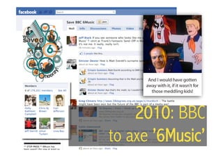 2010: BBC
to axe ’6Music’
 