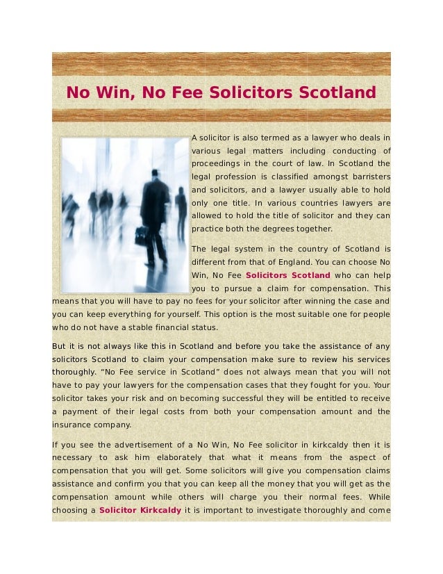 No win, no fee solicitors scotland