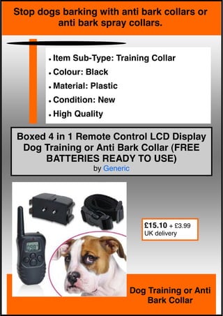masterplus pro spray dog training collar