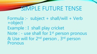 Types of Tenses (Future tenses) | PPT