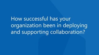 How successful has your
organization been in deploying
and supporting collaboration?
 
