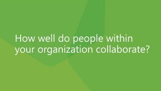 How well do people within
your organization collaborate?
 