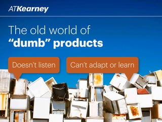 The old world of
“dumb” products
Doesn’t listen Can’t adapt or learn
 