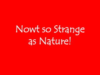 Nowt so Strange
as Nature!
 