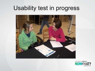 Usability test in progress
 