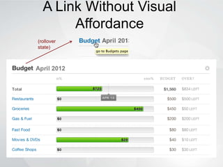 A Link Without Visual
Affordance
(rollover
state)
 