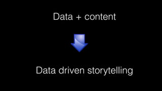 Data driven storytelling
Data + content
 