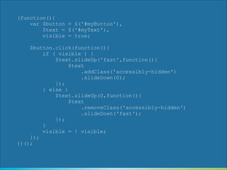 .accessibly-hidden {
position : absolute;
margin : -1px;
padding : 0;
height : 1px;
width : 1px;
overflow : hidden;
border : 0;
clip : rect(0 0 0 0);
}

 