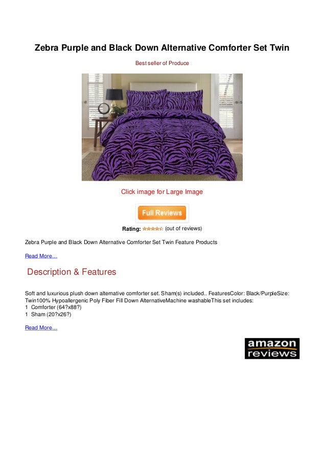 Now Zebra Purple And Black Down Alternative Comforter Set Twin