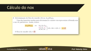 Prof.Hebertty.VD@gmail.com
Cálculo do nox