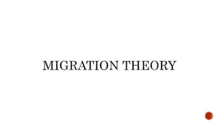 Migration is usually classified as either international
migration ( movement from one country to another)
internal migrat...