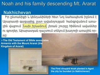 Armenian History & The ArkYerevan (Amsterdam produced World Map), Mt. Ararat with the Ark of Noah, 1681St. Jacob Mtzbenatzi (hand painting), 318 AD brought the Ark relic to Echmiadzin.(Book: Armenian Capital Cities by Sergei Vartanian; year 1780)