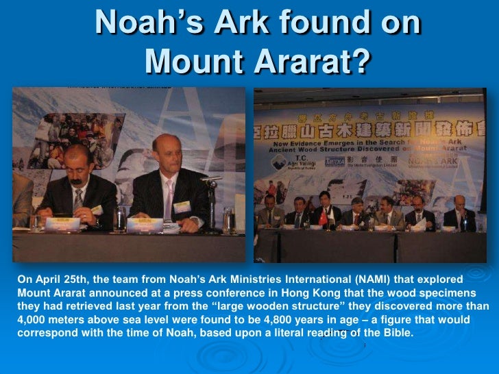 Image result for 2010 Hong Kong Press conference announcing the finding of Noah's Ark