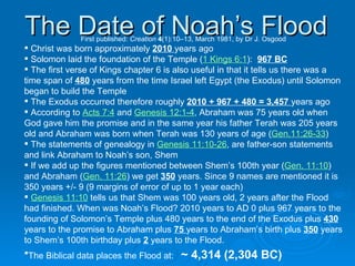 The Date of Noah’s Flood ,[object Object],[object Object],[object Object],[object Object],[object Object],[object Object],[object Object],[object Object],[object Object],[object Object]