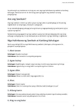 200 Mga Halimbawa Ng Sawikain At Kahulugan