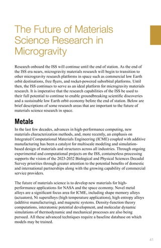 Microgravity Studies NASA A Researcher’s Guide to International Space Station : Microgravity ...