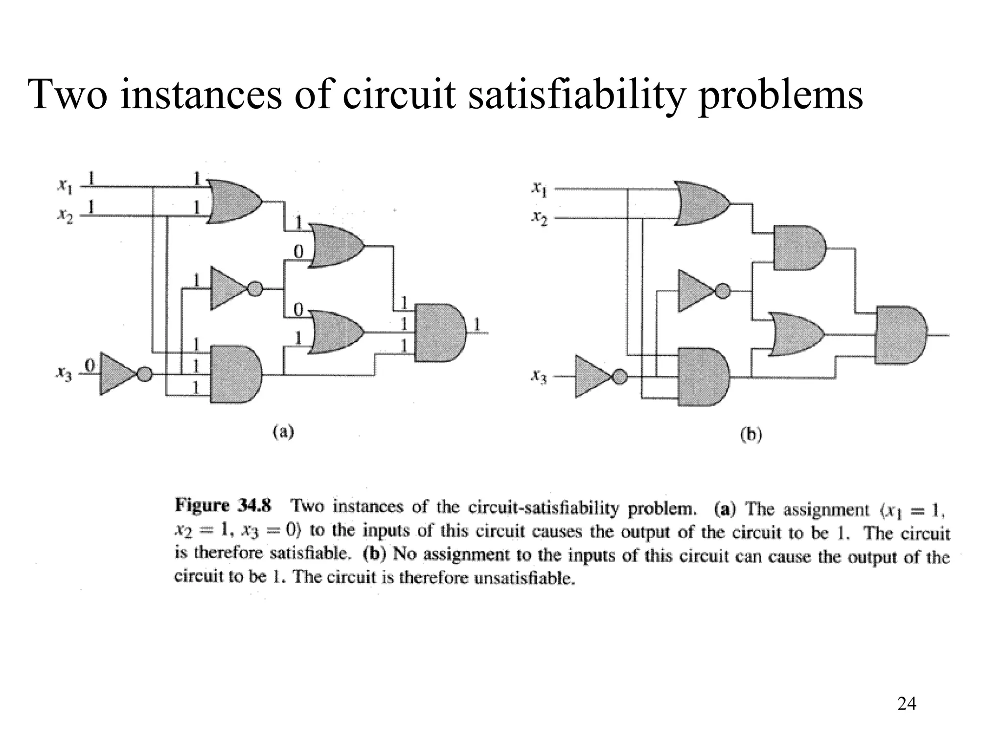 24
Two instances of circuit satisfiability problems
 