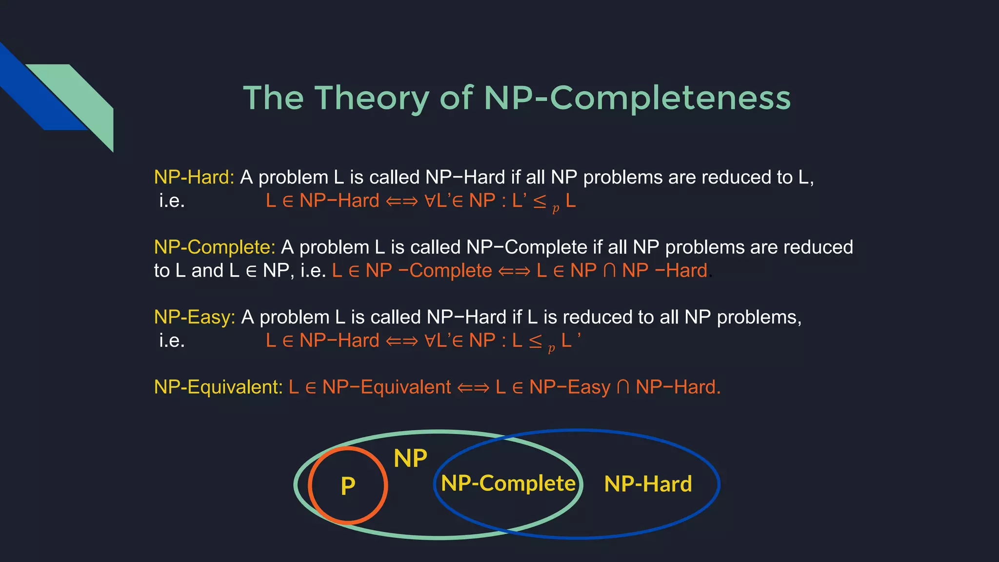 P, NP and NP-Complete, Theory of NP-Completeness V2 | PPT