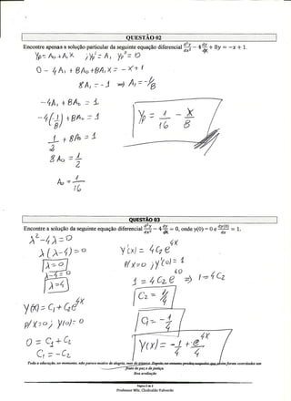 UNIP 4 Semestre -Np1 Equaçoes Diferenciais