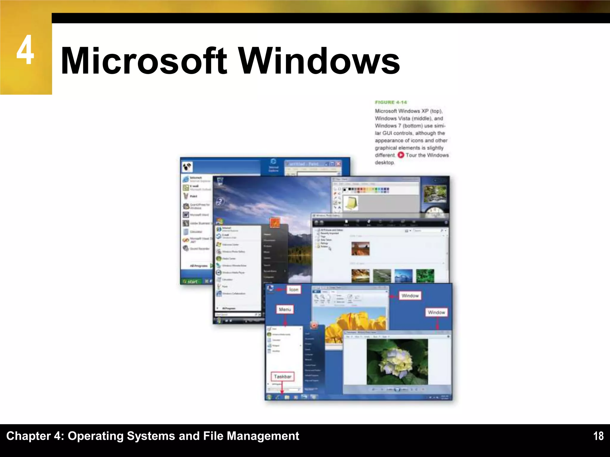 4 Microsoft Windows




Chapter 4: Operating Systems and File Management   18
 