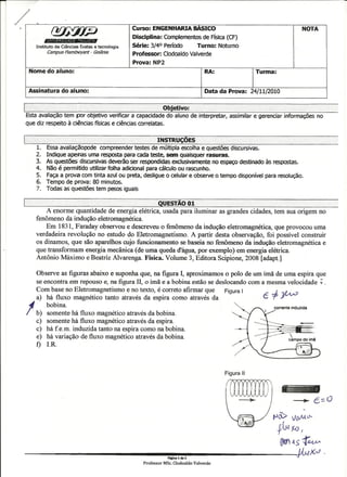 UNIP 4 Semestre -Np2 Complementos de Fisisca
