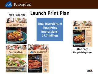 One-Page
People Magazine
Three-Page Ads
Total Insertions: 9
Total Print
Impressions:
17.7 million
Launch Print Plan
 