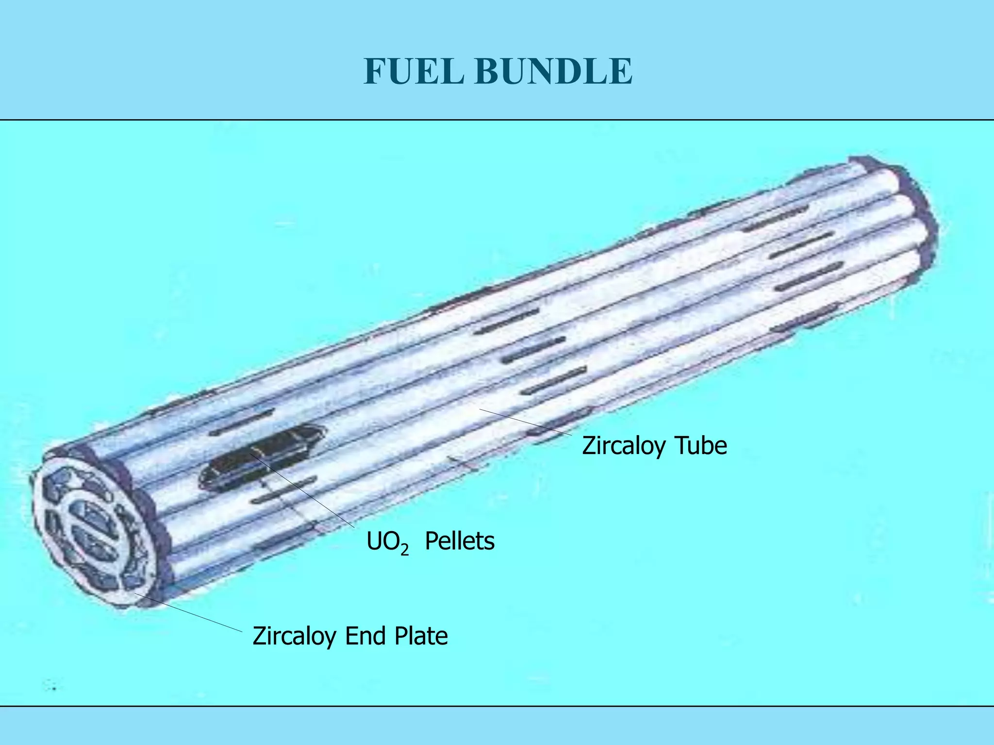 FUEL BUNDLE
Zircaloy End Plate
UO2 Pellets
Zircaloy Tube
 