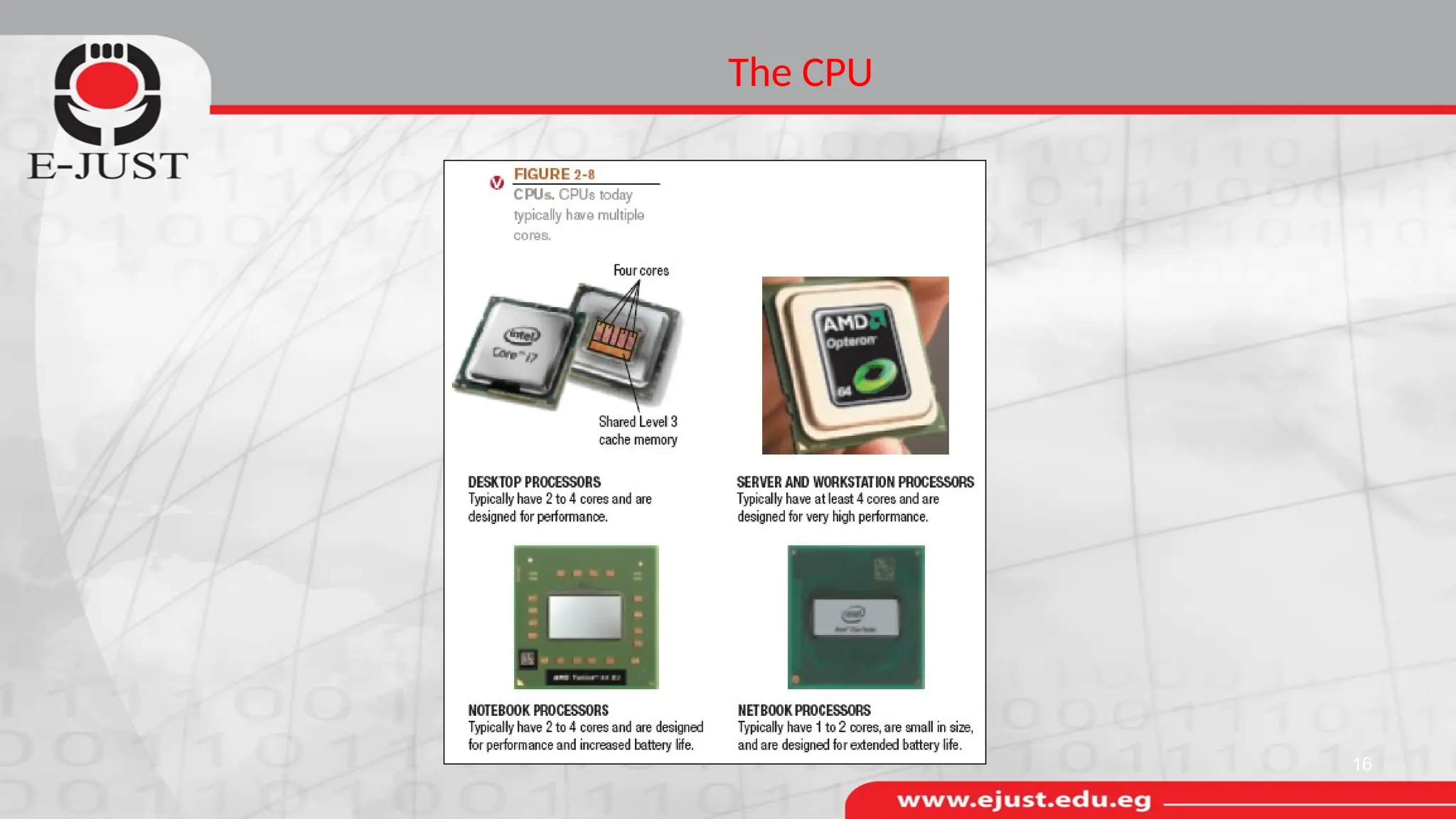 The CPU
16
 