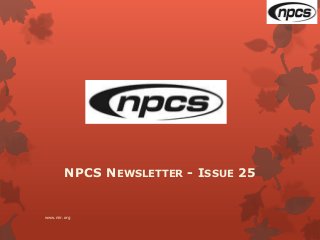 NPCS NEWSLETTER - ISSUE 25 
www.niir.org 
 