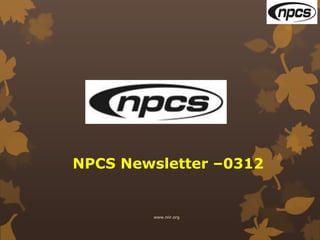 NPCS Newsletter –0312
www.niir.org
 