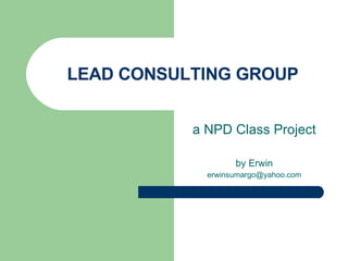 LEAD CONSULTING GROUP a NPD Class Project by Erwin [email_address] 