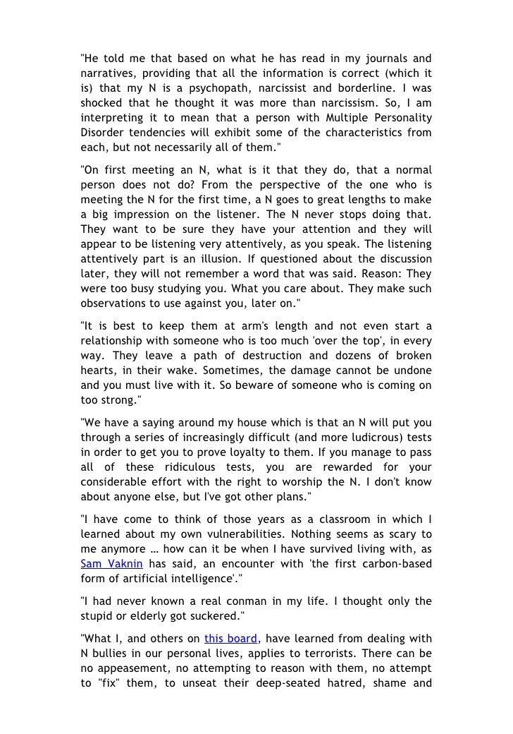 Case study of narcissistic personality disorder