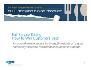 A comprehensive source for in-depth insights on casual
and family/midscale restaurant consumers in Canada




                                                         1
 