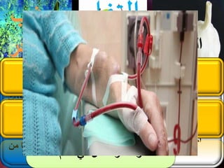 ‫على‬ ‫يحتوي‬
‫الذي‬ ‫الكبريت‬
‫السموم‬ ‫مع‬ ‫يتحد‬
‫على‬ ‫ويعمل‬
‫اخراجها‬‫من‬
‫الجسم‬
‫على‬ ‫يحتوي‬
‫البكتين‬‫ي‬ ‫الذي‬‫تحد‬
‫من‬ ‫مجموعة‬ ‫مع‬
‫ويخرجها‬ ‫المعادن‬
‫الجسم‬ ‫من‬
‫على‬ ‫يحتوي‬
‫الفينوالت‬‫ومتعددا‬‫ت‬
‫السكريد‬‫اليو‬ ‫ومعدن‬‫د‬
‫مع‬ ‫يتحد‬ ‫الذي‬
‫ويعمل‬ ‫السموم‬
‫على‬‫اخراجها‬‫من‬
‫الجسم‬
‫الكلوي‬ ‫الغسيل‬
‫التفا‬‫ح‬
‫الثوم‬
‫عشب‬
‫البحر‬
‫االفراغ‬‫الكلوي‬
‫بحقن‬ ‫البول‬ ‫إدرار‬‫المانيتول‬,
‫نلجأ‬‫اليه‬‫كلوي‬ ‫فشل‬ ‫حدوث‬ ‫عند‬
‫شرط‬‫ان‬‫قابل‬ ‫السم‬ ‫يكون‬‫للنفو‬‫د‬
‫الدم‬ ‫في‬ ‫عال‬ ‫ومقداره‬
 