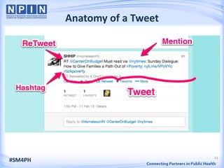 Anatomy of a Tweet




                              11
#SM4PH
 