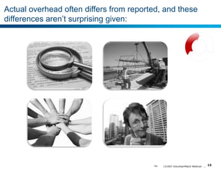 Actual overhead often differs from reported, and these
differences aren’t surprising given:

TBG

131007-VolunteerMatch Webinar- ...

15

 