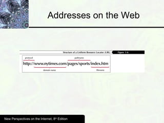 Addresses on the Web New Perspectives on the Internet, 8 th  Edition 