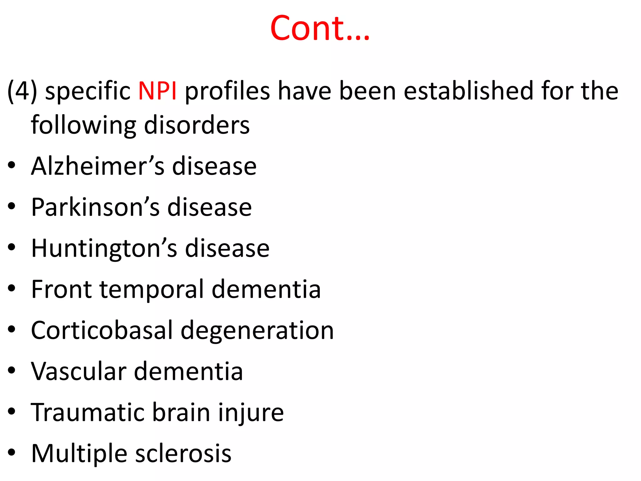 The Neuropsychiatric Inventory Questionnaire presentation | PPTX