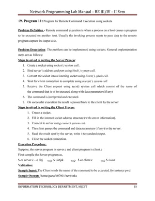Networking Programming Lab Np lab | PDF